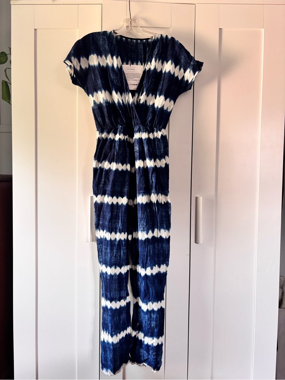Indigo + White Hand-Dyed Jumpsuit, Italian Brand Doussou Traore, Sustainable
